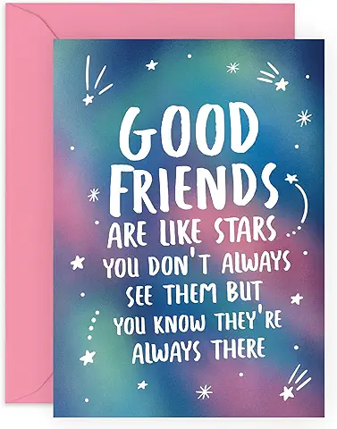 Tarjeta de Cumpleaños para Amigas, Mujeres, Hombres y Mujeres - 'Friends Are Like Stars' - Tarjetas de Cumpleaños para Mejores Amigas para ella - Regalos de Amistad - Por Central 23  