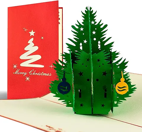 Tarjeta Felicitacion con Arbol de Navidad Desplegable. Tarjeta de Regalo, Tarjetas de Navidad como Decoracion Arbol Navidad para Regalar a Familiares y Amigos, W02 Tarjeta Felicitacion con Arbol de Navidad Desplegable. Tarjeta de Regalo, Tarjetas de Navidad como Decoracion Arbol Navidad para Regalar a Familiares y Amigos, W02