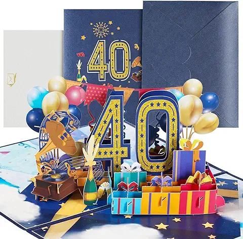 Tarjeta Vumpleaños 40 Años, Pop-up 3D Tarjeta Felicitacion Cumpleaños, Postal Cumpleaños con Sobre para Cumpleaño como Regalos de Cumpleaños para Niños, Familias, Amigos Tarjeta Vumpleaños 40 Años, Pop-up 3D Tarjeta Felicitacion Cumpleaños, Postal Cumpleaños con Sobre para Cumpleaño como Regalos de Cumpleaños para Niños, Familias, Amigos