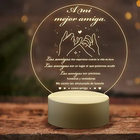 TheGiffter Luz Nocturna, Regalos Navideños Originales para Mujer, Amiga, Cumpleaños, Acción de Gracias  