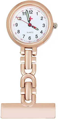 TRIXES Reloj de Pulsera para Enfermeras, Enfermeras y Personal Médico, caja de Acero con Mecanismo de Cuarzo, oro Rosa, Perfecto para Médicos, Médicos, Veterinarios y Paramédicos, Cierre de pin, Reloj  
