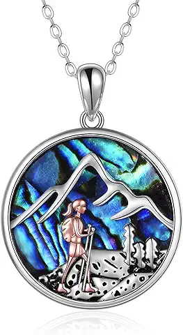 URONE Collar de Cadena Montañosa para Mujer Colgante de Senderismo Joyería Natural Regalo para Excursionistas Campistas Escaladores Amantes de la Naturaleza URONE Collar de Cadena Montañosa para Mujer Colgante de Senderismo Joyería Natural Regalo para Excursionistas Campistas Escaladores Amantes de la Naturaleza