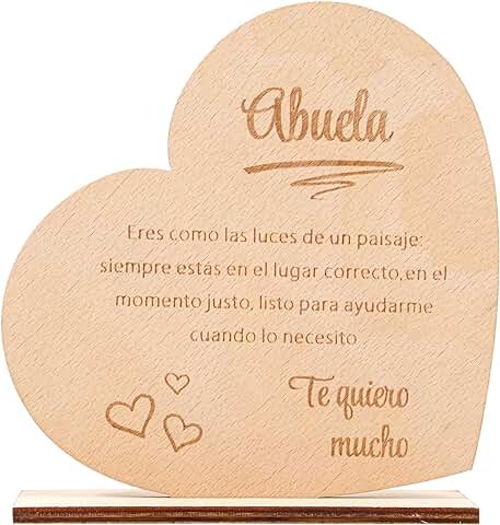 Warehouse Tarjeta de Agradecimiento de amor de Madera para la Abuela Originales Cumpleaños Tarjeta de Agradecimiento en Madera. (Gracias)(C-05)  